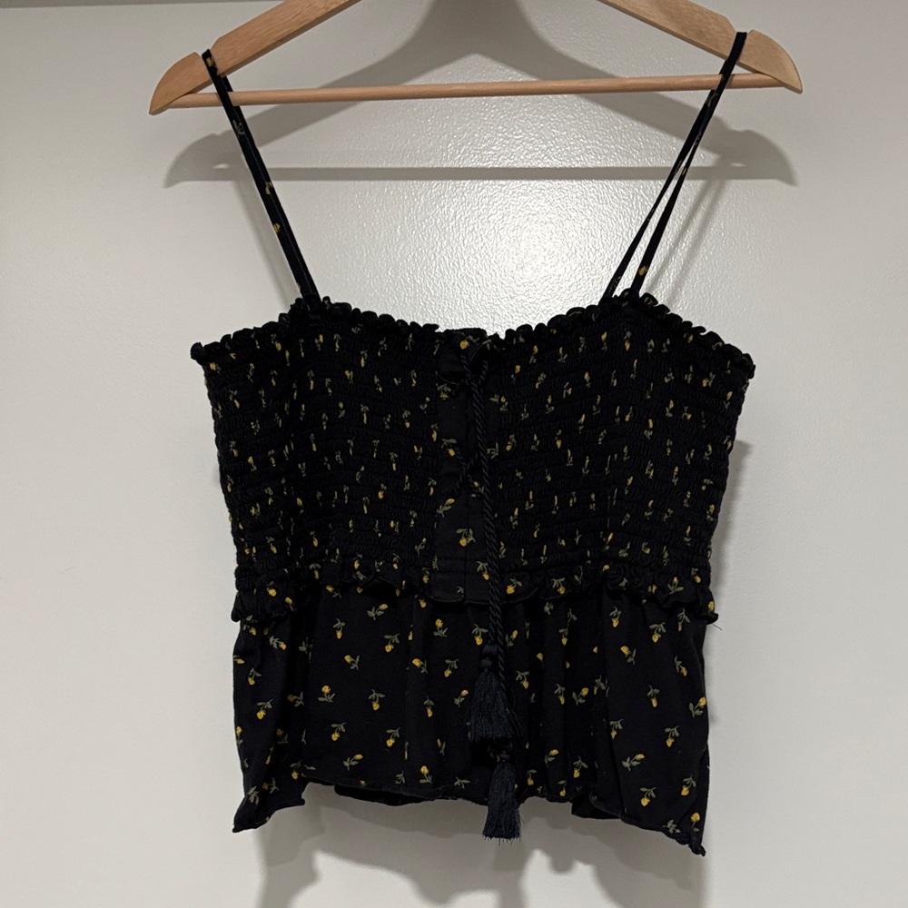 Forever 21 Smocked Navy Blue Top